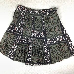 ANIMAL PRINT PLEATED CREPE SKIRT by ESQUALO